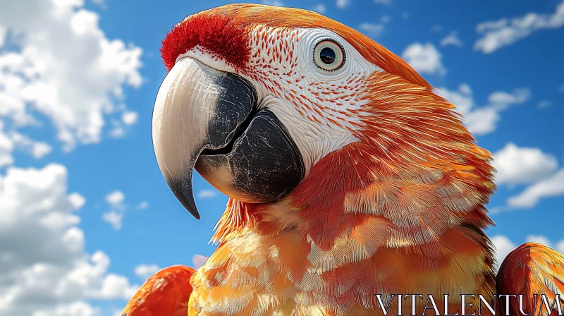 AI ART Colorful Parrot Against Blue Sky