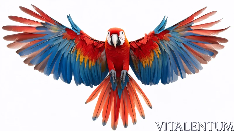 AI ART Majestic Scarlet Macaw Displaying Its Colors