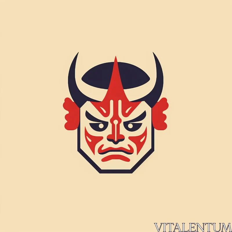 AI ART Graphic Demon Mask Illustration