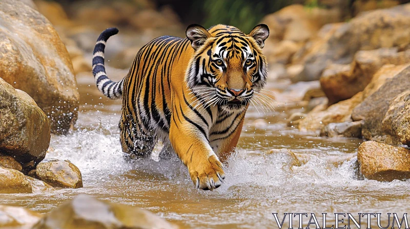 AI ART Bengal Tiger in Stream