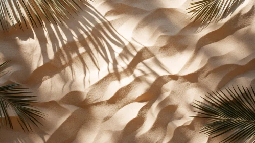 Palm Leaf Shadows on Sandy Surface