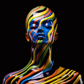 Colorful Ribbon Face Art