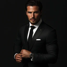 Sophisticated Businessman in Stylish Black Suit