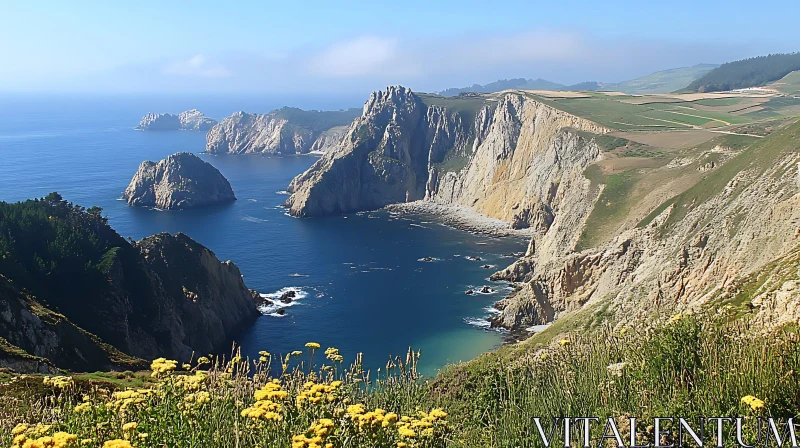 Breathtaking Coastal Cliffs and Ocean Landscape AI Image