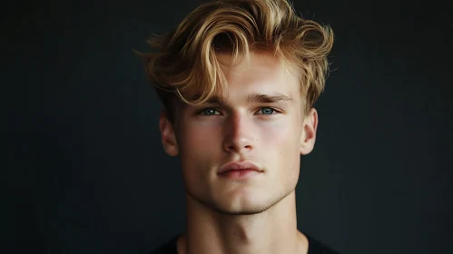 Serious Expression, Blonde Male Portrait