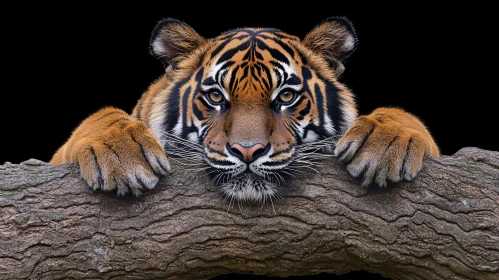 Intense Stare of a Resting Tiger