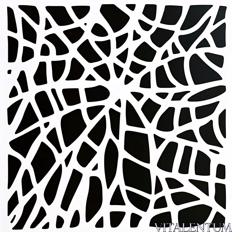 AI ART Chaotic Black and White Abstract Shapes