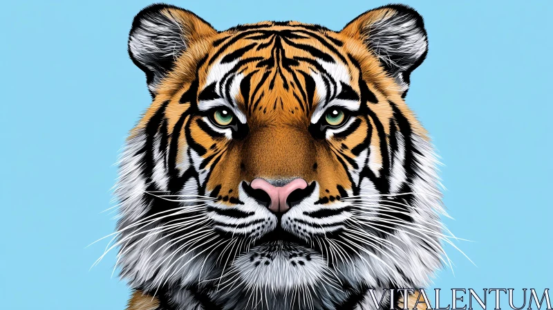 Portrait of a Majestic Tiger AI Image