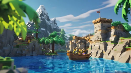 LEGO Fantasy Landscape with Castle and Boat