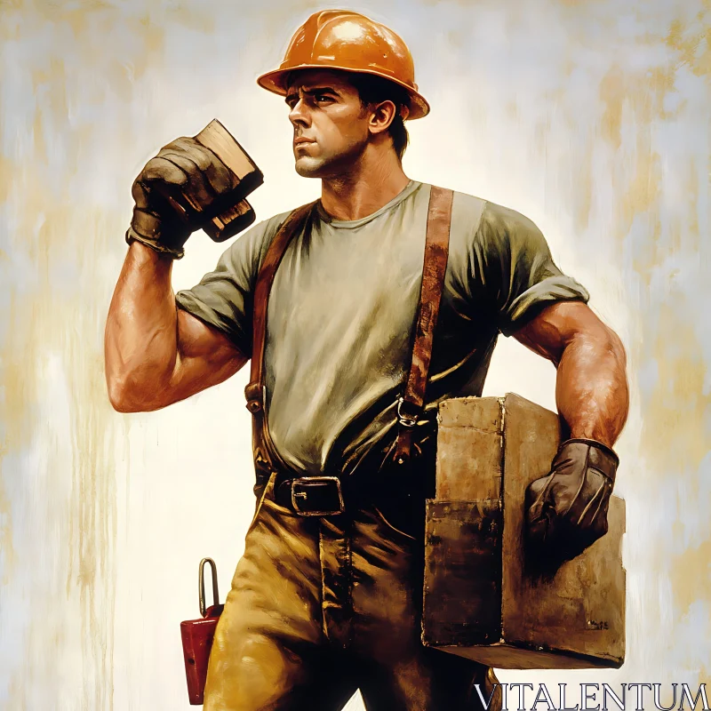 Construction Worker with Tools AI Image