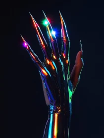 Cyber Hand with Luminous Finger Tips