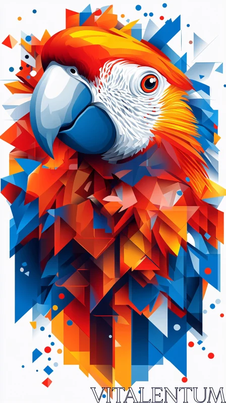 AI ART Abstract Parrot in Geometric Form