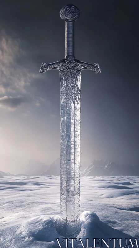 AI ART Sword of Ice and Snow