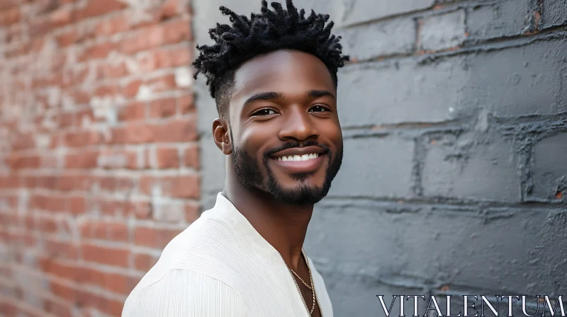 Confident Man With Neat Hair and White Shirt AI Image