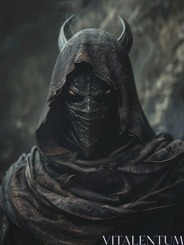 AI ART Mystical Demon in Hooded Cloak