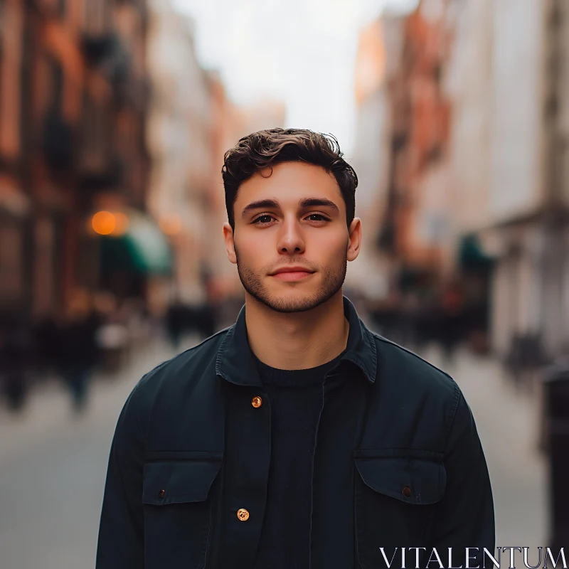 Urban Portrait of a Young Man AI Image