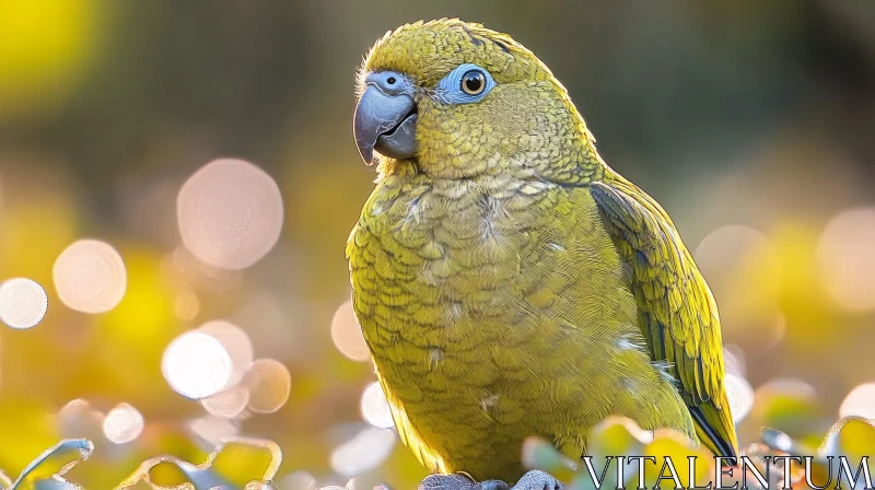 Vivid Parrot Amidst Soft Bokeh AI Image