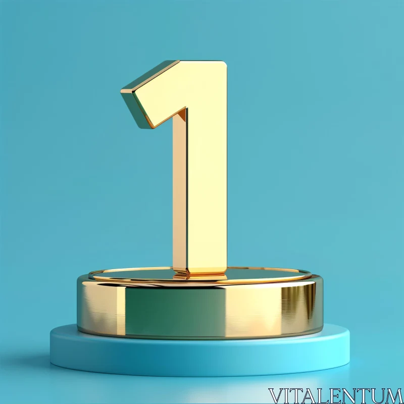 Golden Number One Award Symbol AI Image