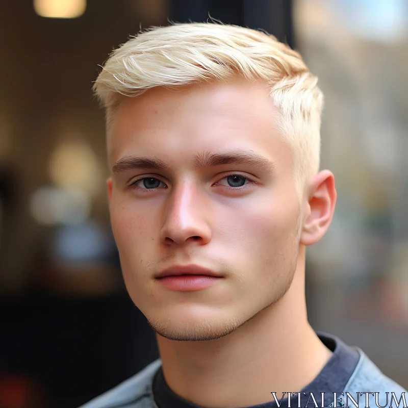 Casual Portrait of Youthful Blonde Man AI Image