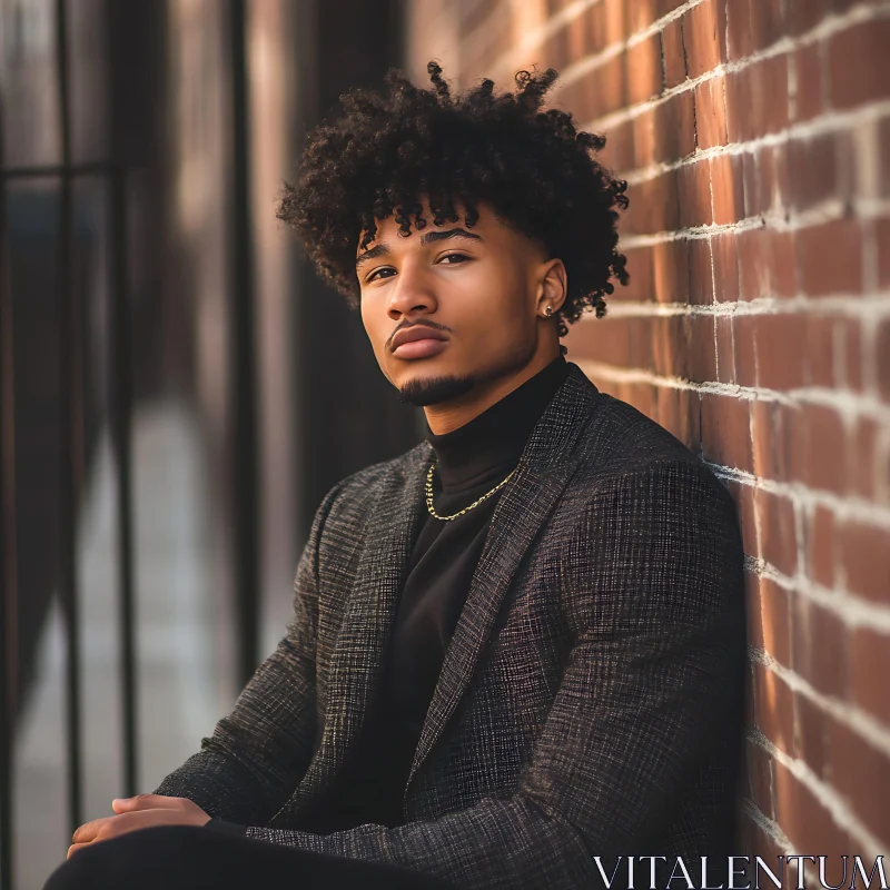 Urban Fashion Portrait of a Young Man AI Image