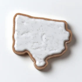 Cookie Shaped like a Geographic Region with White Frosting