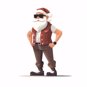 Cool Santa in Casual Attire