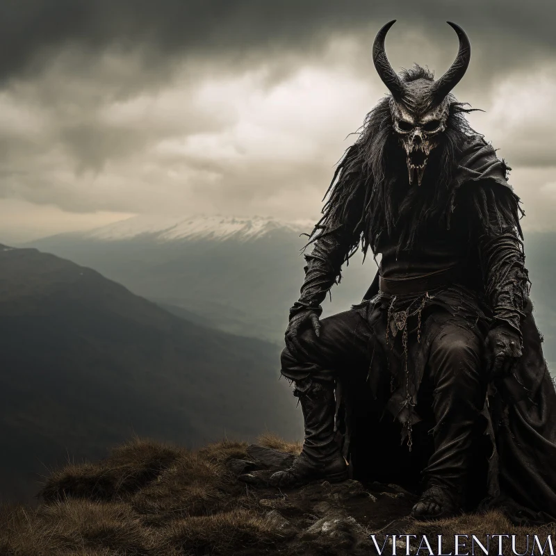 AI ART Dark Demon in Mountain Landscape