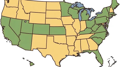 United States Map with State Highlights