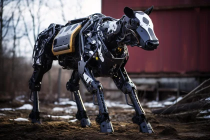 Mechanical Calf in Nature