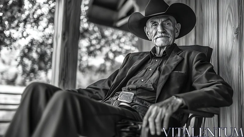 Weathered Cowboy Portrait AI Image