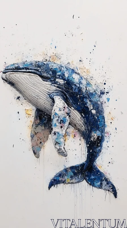 Whale Painting with Abstract Art Style AI Image