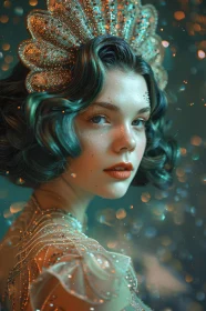 Mystical Portrait with Teal Highlights