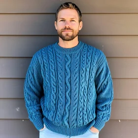 Casual Fashion Portrait of a Man in Blue Sweater