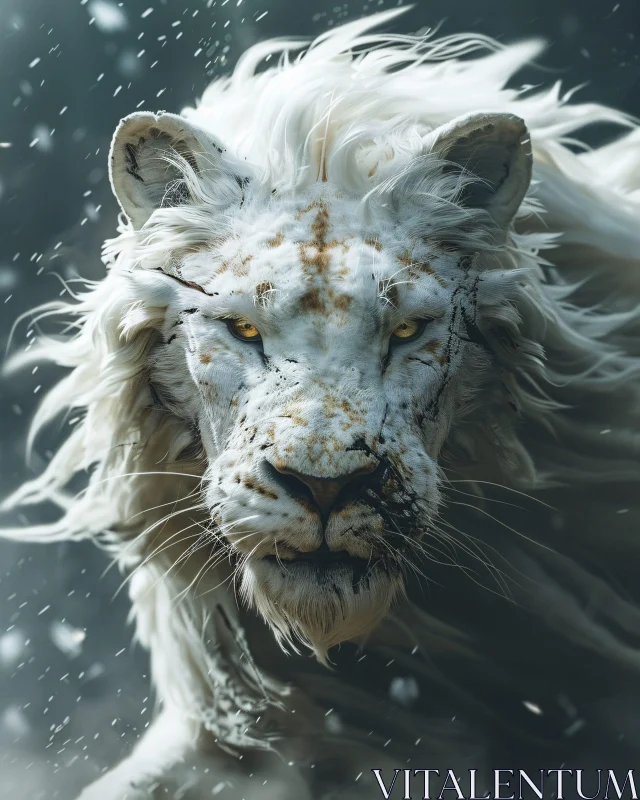 AI ART Snow Lion: A Portrait of Power