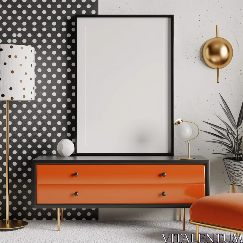 AI ART Contemporary Interior with Bold Colors and Patterns