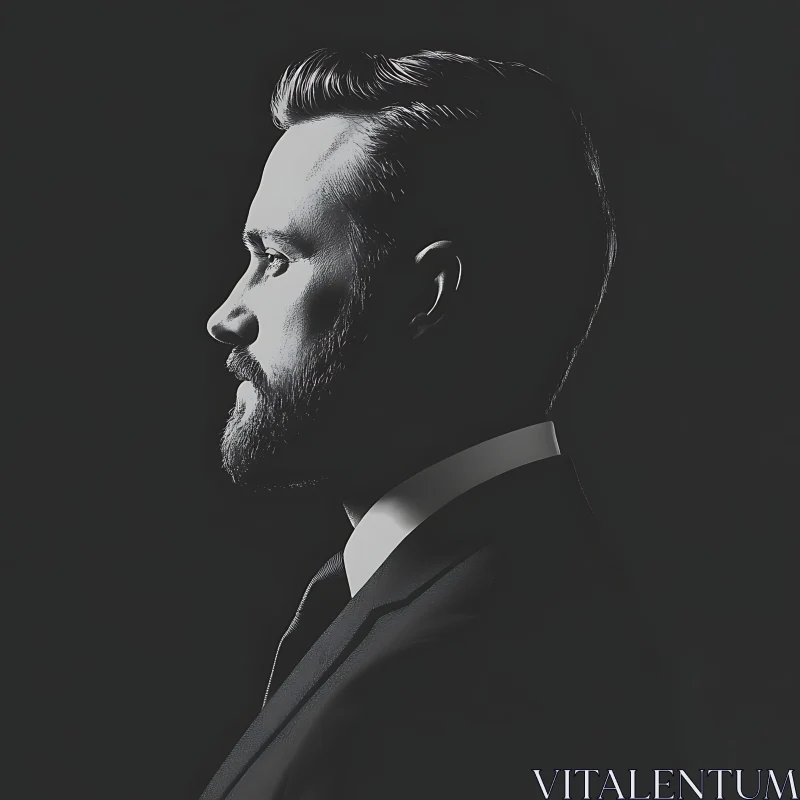 Profile View of a Man in a Suit AI Image