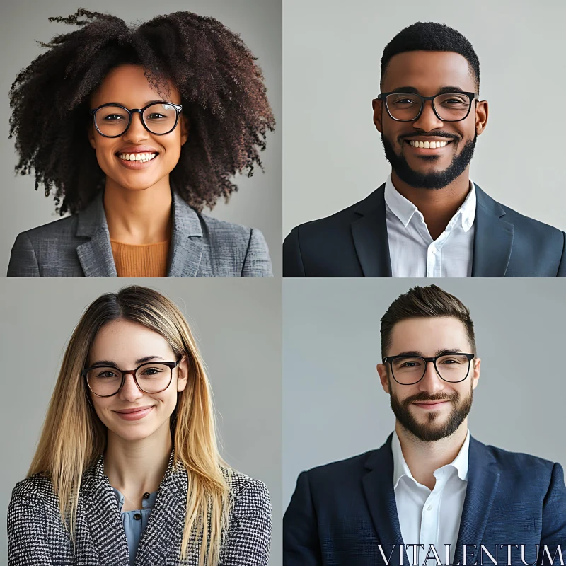 Professional Headshots of Diverse Individuals AI Image