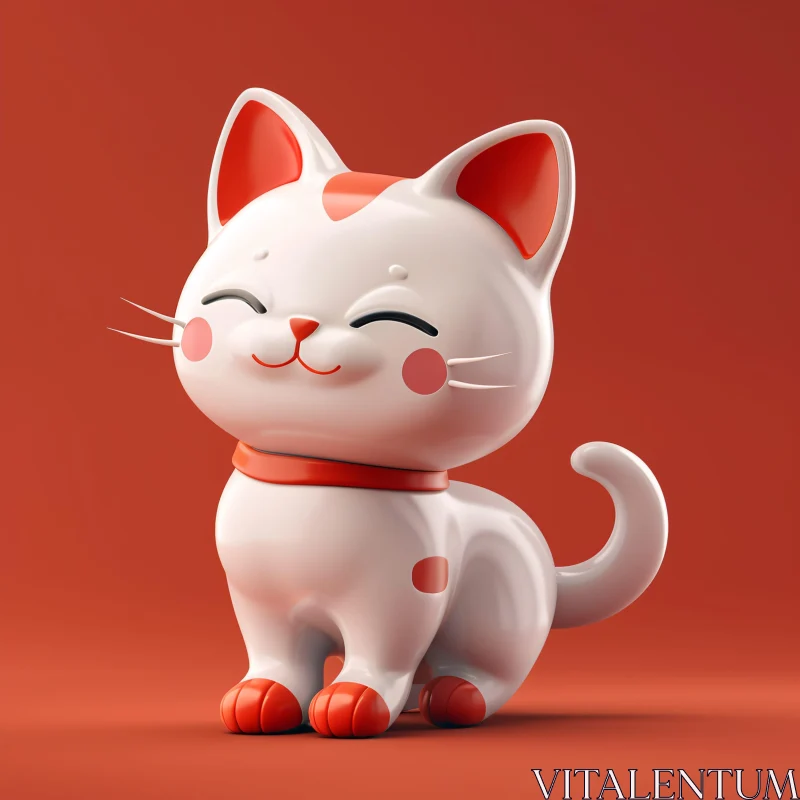 AI ART Adorable Cartoon Cat Figure