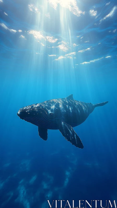 Underwater Whale Scene AI Image