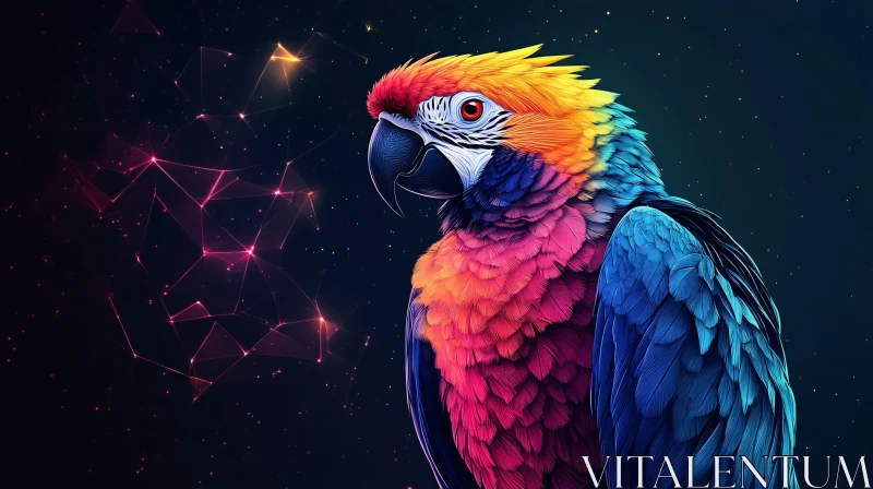 AI ART Colorful Parrot in Abstract Art