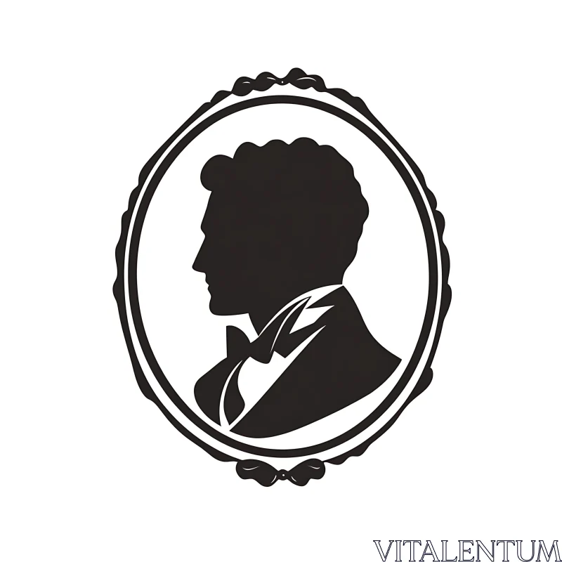 Classic Silhouette of a Man in Traditional Attire AI Image