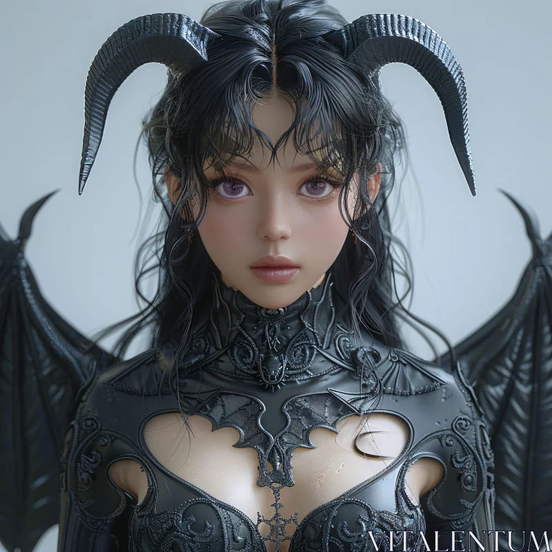 Ornamental Gothic Fantasy Figure AI Image