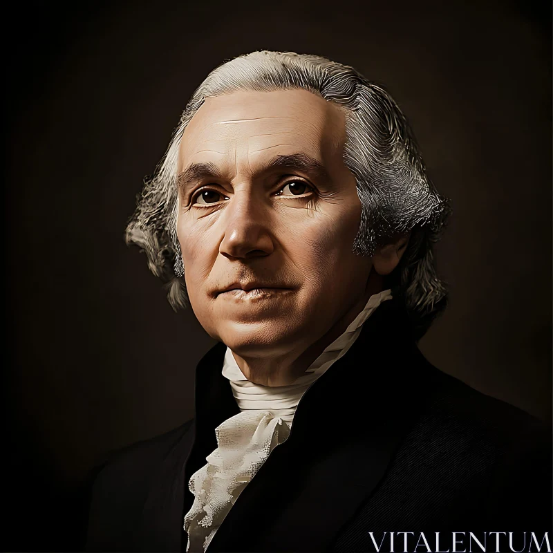 Historical Portrait of Silver-Haired Elderly Man AI Image