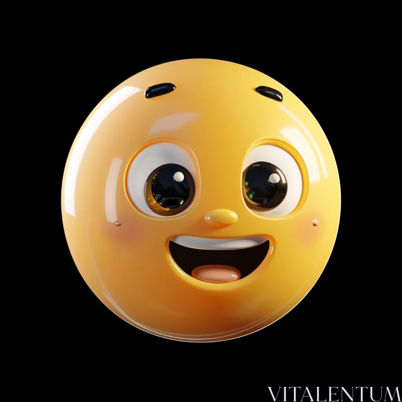 AI ART Joyful Yellow 3D Emoji Art