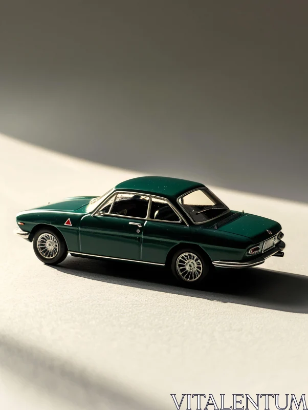 Classic Miniature Car with Chrome Accents AI Image