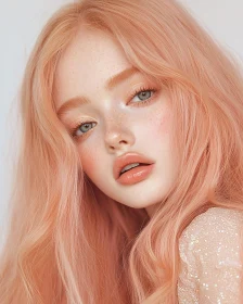 Freckled Beauty with Soft Peach Hair