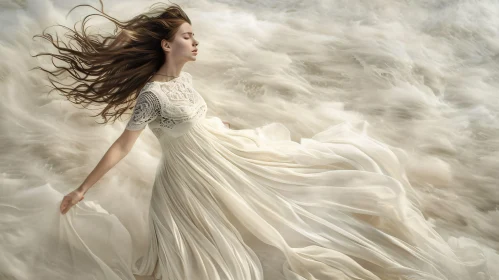 Ethereal Woman in Ocean Breeze