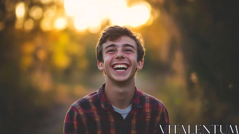 Radiant Smile in Outdoor Setting AI Image