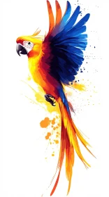 Colorful Parrot in Watercolor Art