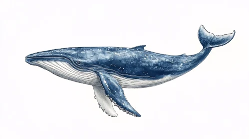 Elegant Blue Whale Illustration